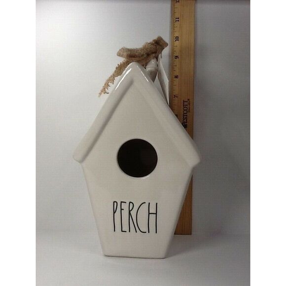 RAE DUNN white‎ "PERCH"  BIRDHOUSE BY MAGENTA NWT - Picture 1 of 4